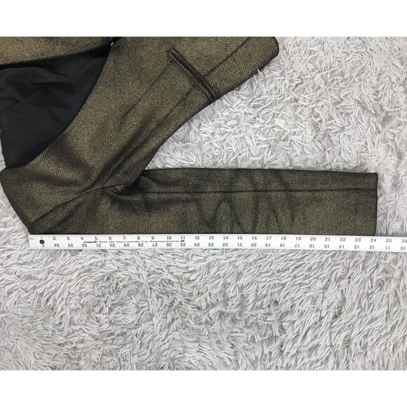 CACHE Blazer 4 Jacket Olive Gold Metallic Textured Woven Career - Picture 7 of 7
